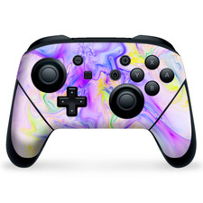 Nintendo Switch Pro Controller Skin Decal Vinyl Wrap - Pastel Marble pink purple