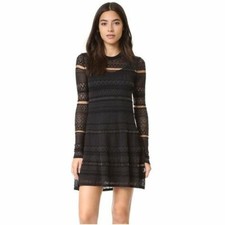 $445 Authentic McQ Alexander McQueen Black Geo Lace Lined Dress XS Mint! HTF!