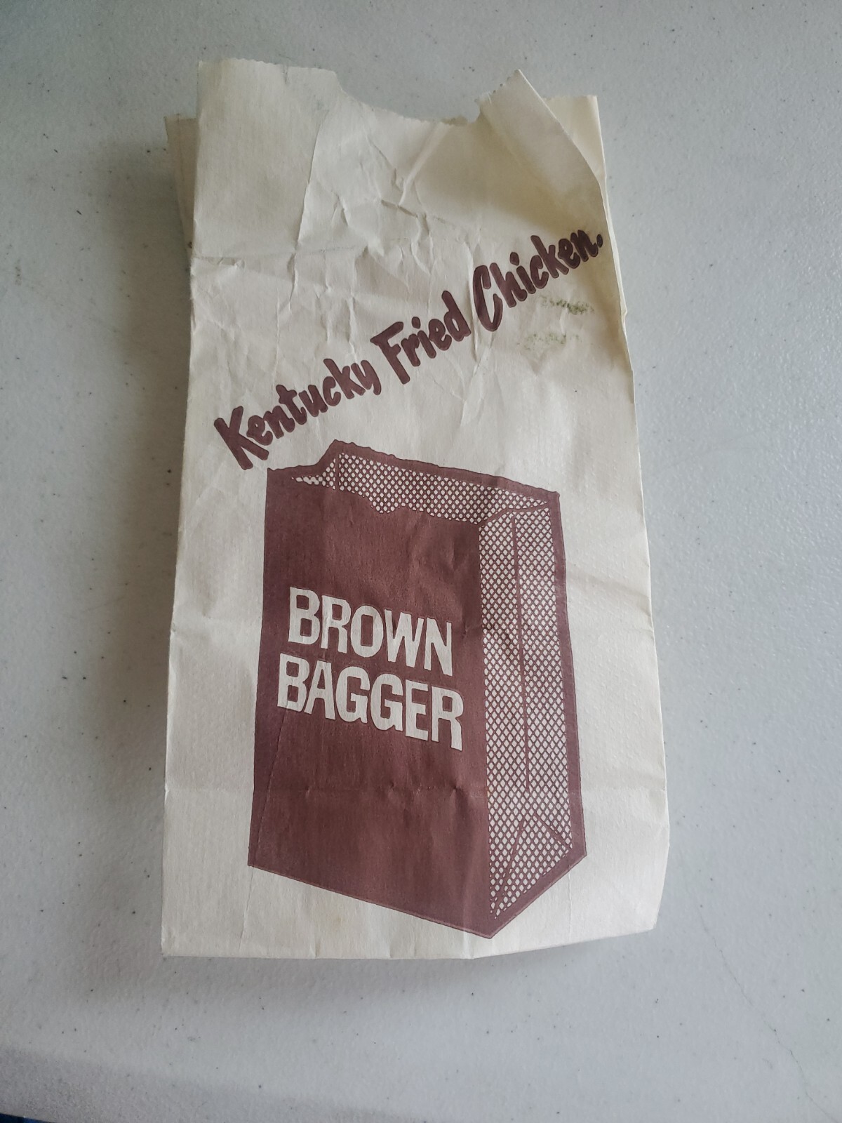 Vintage Kentucky Fried Chicken  Small Brown Bagger Paper Bag Doggy Bag KFC