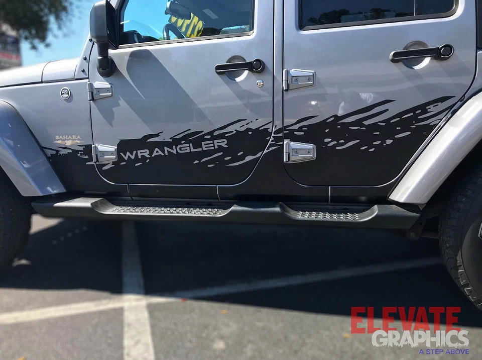 Para Jeep Wrangler Pegatinas Salpicaduras Laterales Vinilo Rayas Calcomanías Gráficos 2007-2026 Foto 3 de 4