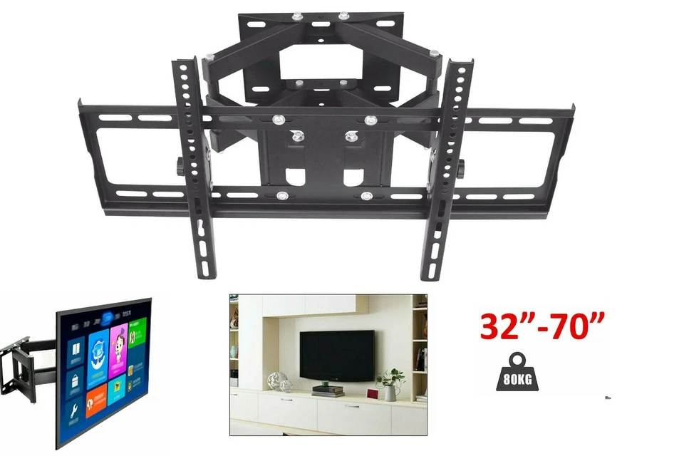 HUSKY MOUNT Full Motion Articulating TV Wall Mount LED LCD Plasma 32 39 42 46 48 50 55 65 70