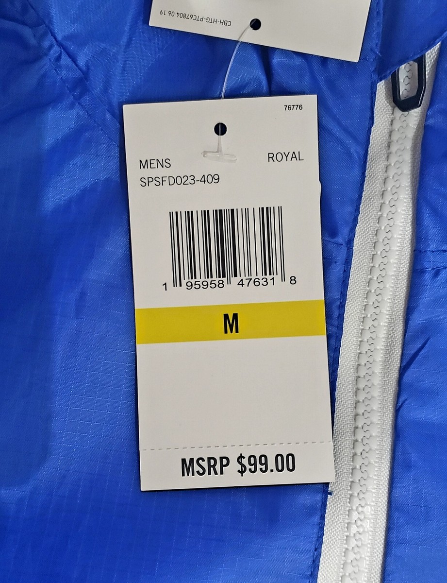 Spyder Optic Windbreaker Jacket Medium Royal Blue Hodded Water