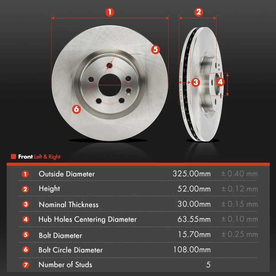 Передний дисковый тормоз ротор и керамическая тормозная колодка для Land Rover Discovery Sport Jaguar - Изображение 2 из 4