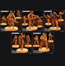3D Printed Papsikels Cyberpunk Sci-Fi Human Colonial Set - 28mm 32mm
