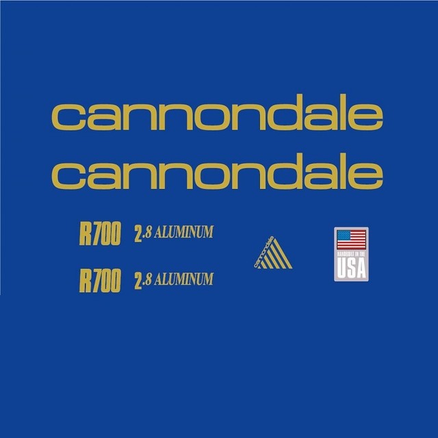 Cannondale R700 Bicycle Frame Stickers Decals Transfers Gold. n.9