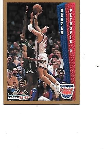 Drazen Petrovic HOF Fleer 1992-93 Basketball Card #33 New Jersey