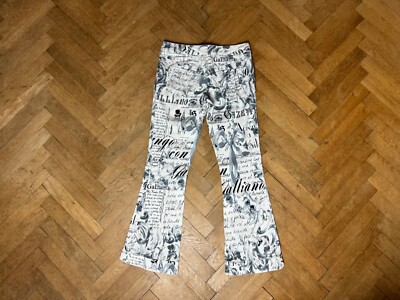 John Galliano Rare Gazette Newspaper Print Jeans | eBay