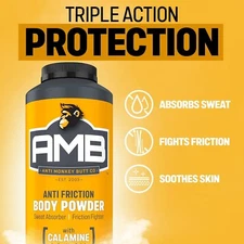 Anti Monkey Butt Anti Chafing, Anti Itch Body Powder and Foot Powder, 8 oz