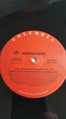 Menagerie Now I Realize '93 Hip Hop Single 4trk 44-77084 LP VG++ (cover cut) - Picture 3 of 6