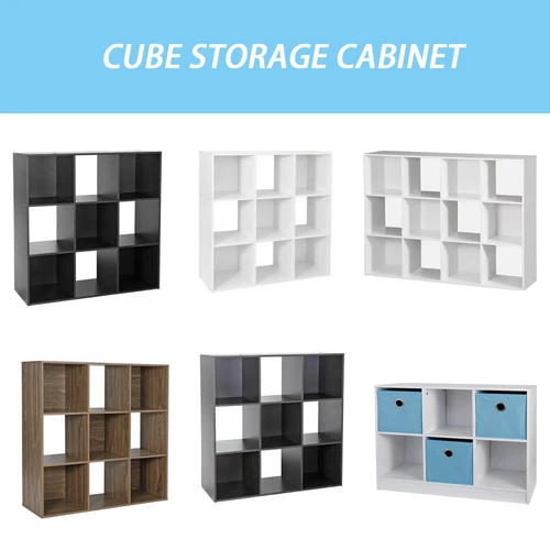 6/9/12 Cubo Almacenamiento Organizador Gabinete Madera Estante Armario Uso Doméstico Multicolor - Imagen 1 de 41