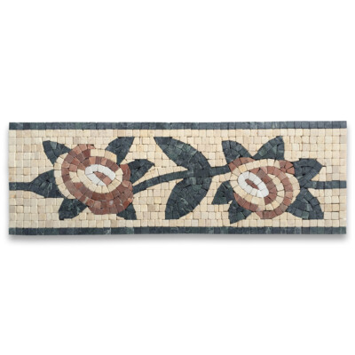 B0054T Marble Mosaic Border Listello Tile Gardenia Rojo 5.9x17.7 Tumbled