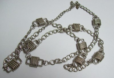  CHICO'S Chunky Silvertone Funky Heavy Chain Necklace