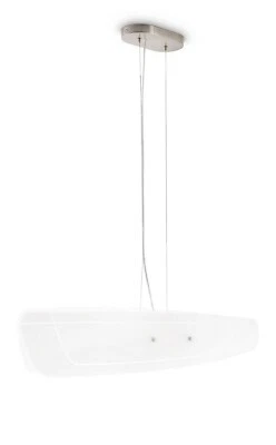 Pendelleuchte Energiespar Glas 2 Flg. Silber - Bild 1 von 4