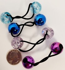 2 Packs of ELASTIC PONYTAIL HOLDER BEAD GIRL HAIR SCRUNCHIE KNOCKER BALL