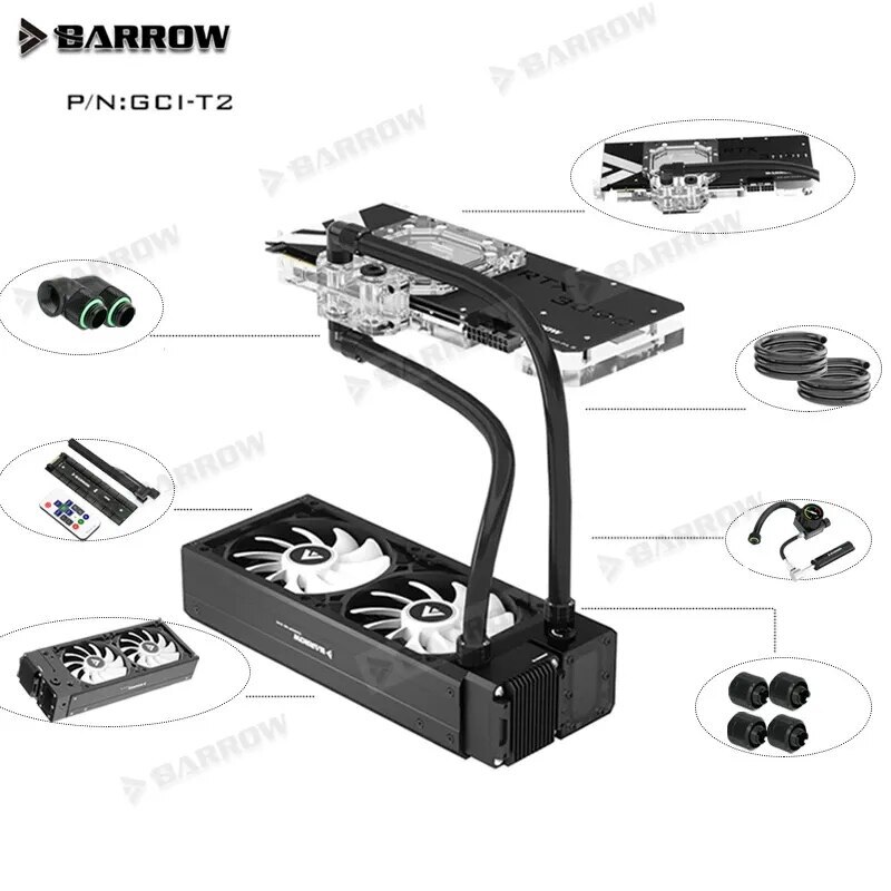 Barrow Double Radiator Water Cooling Barrow RTX3090/3080 GPU 240