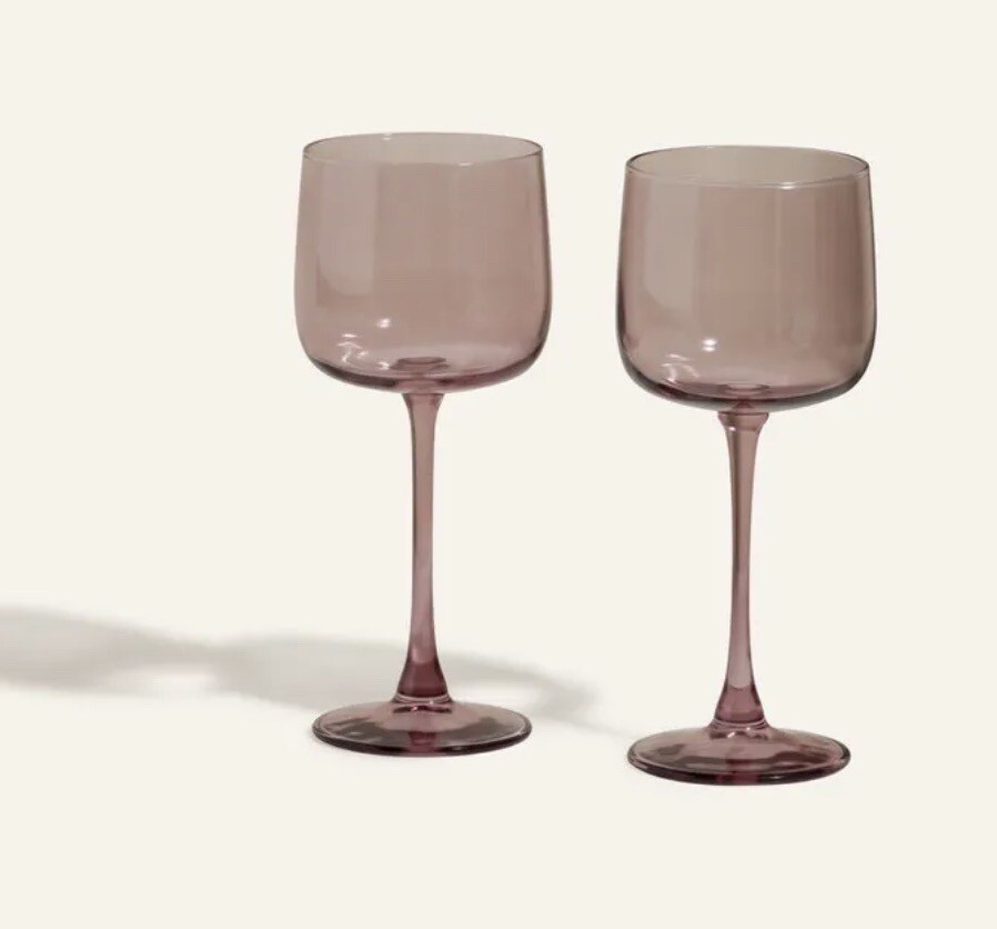Our Place Tinted Wine Glasses Solid Set Of 2 12 fl oz 50 Retail Sold