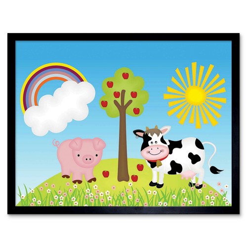 Painting Drawing Children Kids Farm Animals Sun Rainbow 12X16 Inch Framed Print | eBay Painting Drawing Children Kids Farm Animals Sun Rainbow 12X16 Inch Framed Print | eBay