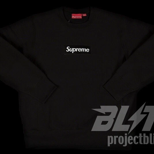 SWEAT SHIRT COL ROND NOIR LOGO SUPREME BOX FW18 TAILLE L LARGE 2018