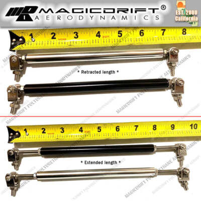7''- 9'' Adjustable Bumper Splitter Lip Spoiler Strut Support Rod Tie Bar SILVER