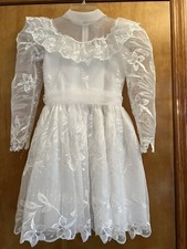 First Communion Dress Flower Girl Custom Long Sleeves See Measurements For Size