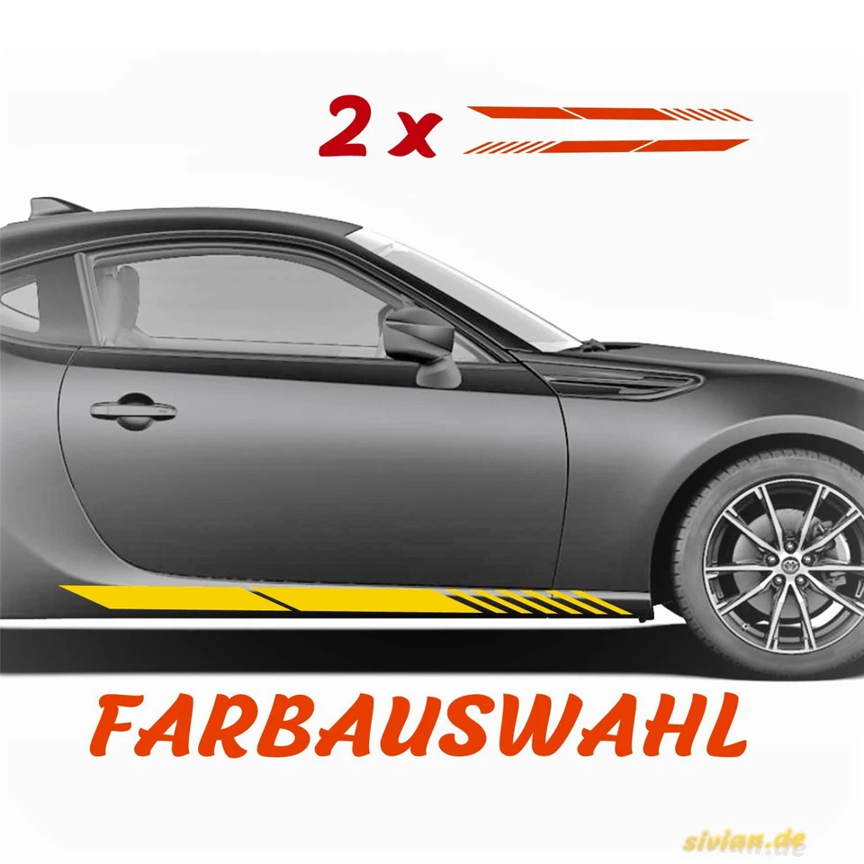 Seitenstreifen Aufkleber Rallye Streifen Set Autoaufkleber Tuning Sticker Dekor - Bild 4 von 4