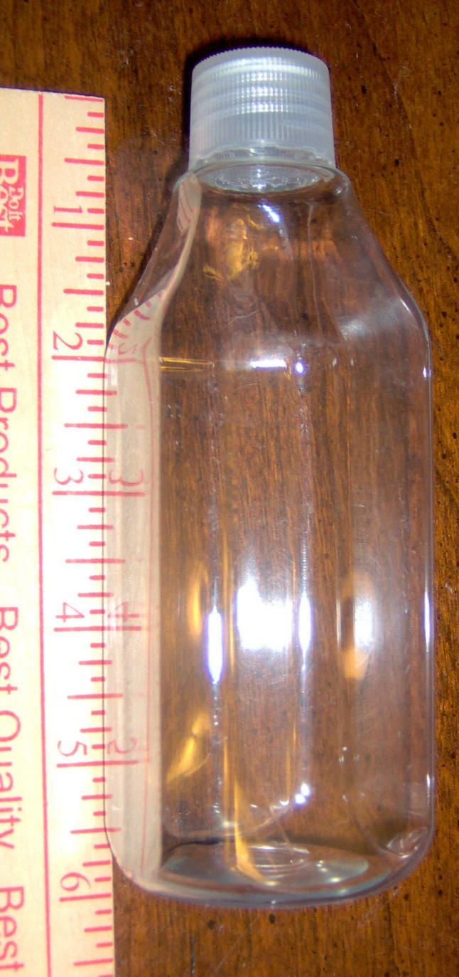 260 mL Clear PLASTIC 6" Craft BOTTLE Rounded Square Shatterp