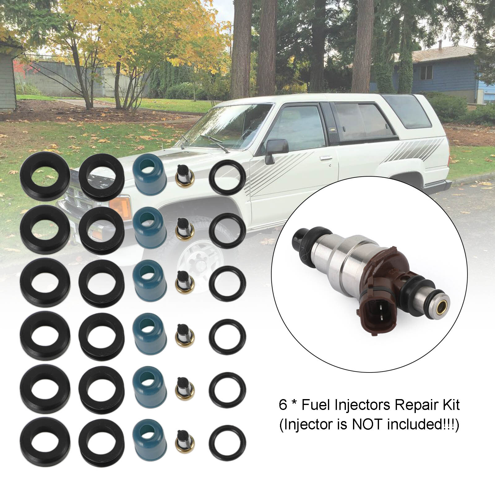 6PCS Fuel Injectors Repair Seal Rebuild Kit fit Toyota 3VZE 8895 3.0L