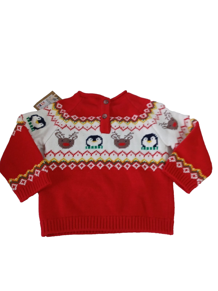 Joules 'BUDDY' Cotton Christmas Jumper Red 69 Months TAGGED £28 eBay