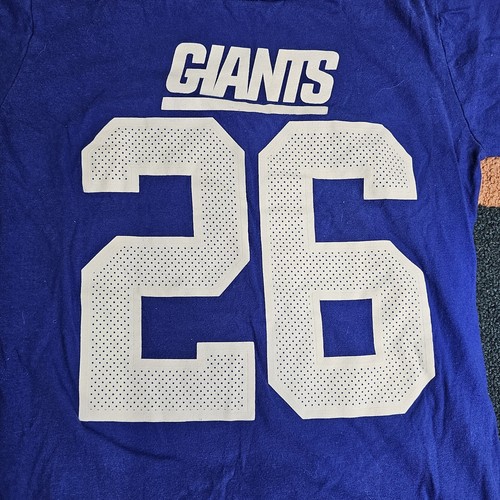 Distressed* Saquon Barkley New York Giants Youth T-Shirt Small Blue P8a - Picture 4 of 10