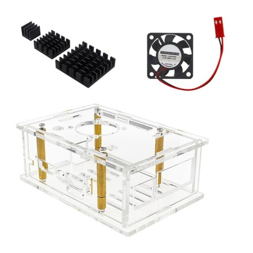 Acrylic Case For Pi 5Max Board Protector Box Optional Cooling Fan - Afbeelding 2 van 11