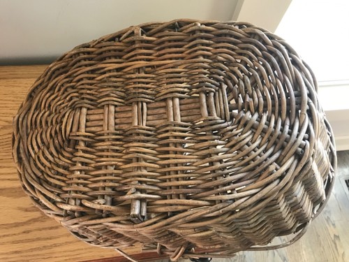 Antique Primitive Gathering Basket 17 L x 12 W x 4 1/2 H - Picture 5 of 7