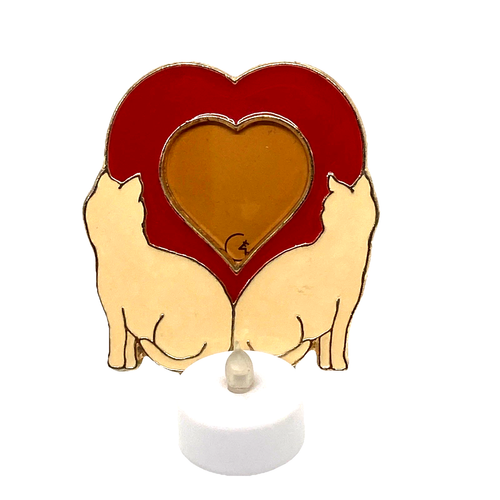 Vintage Picture Frame by Giraffe New York Heart Cat Enamel - Foto 19 di 19