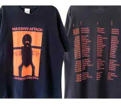 Massive Attack Inertia Creeps t-shirt 2 side black tee Classic style BT1030