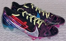 NIKE Vapor Edge 4.1 Combine Low Black Blue Molded TD Football Cleats Mens Sz 9.5