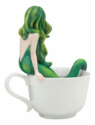 4.5" Tall 2016 Amy Brown Atlantic Princess Green Mermaid Figurine Fantasy Fairy - Picture 4 of 8