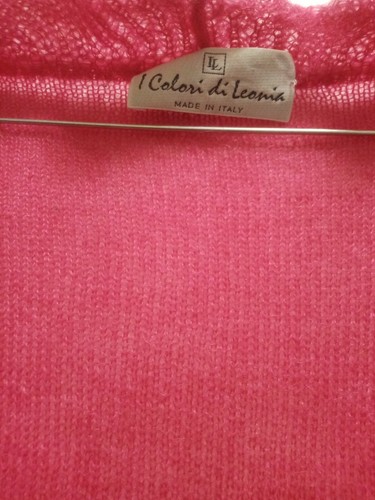 Maglia a giacca con rouche I colori di Leonia Rosa fuxia Lana mohair Maglione M - Foto 4 di 8