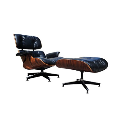 A Rosewood Mid-century modern Eames lounge chair and ottoman 670 and 671
