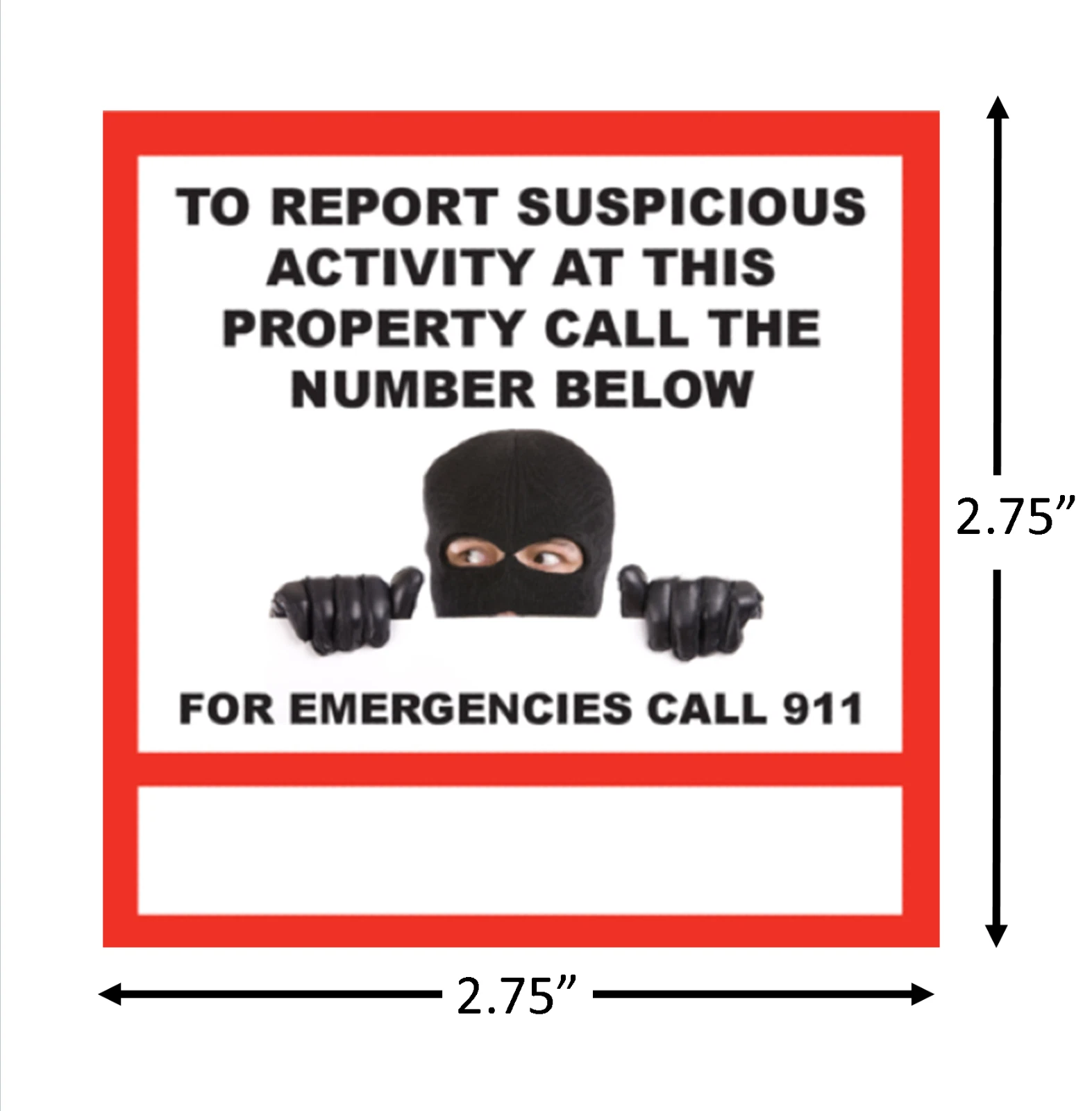 의심스러운 활동 신고 전화번호 스티커에 쓰기 | 6팩 + 무료 배송