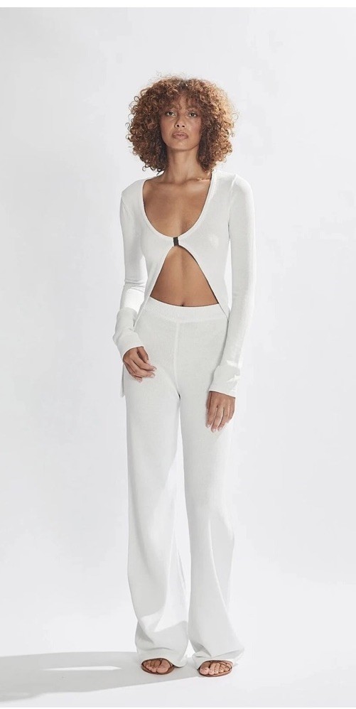 ONE MILE Archie Pants in White Womens Size M Knit