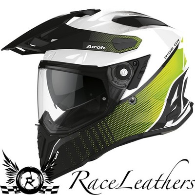 AIROH COMMANDER PROGRESS WHITE LIME MOTORRAD MOTORRAD ADVENTURE HELM