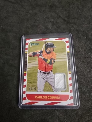2021 Panini Donruss - Retro 1987 Materials Carlos Correa #87M-CC Red /99 Relic