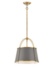 Lacquered Dark Brass LED Pendant from the Clarke Collection