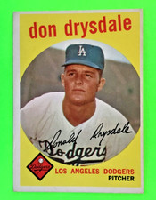 Vintage 1959 Topps Don Drysdale HOFer a chance to improve your collection * LOOK