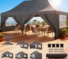 Gazebo Pieghevole 3x6m Impermeabile Stabile Pop up Gazebo da Giardino per Matrimoni All'aperto