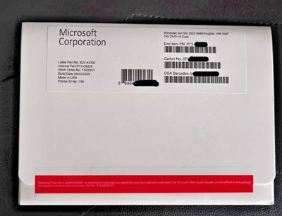 Microsoft Windows Server 2022 Standard 64-Bit-Lizenz und DVD 16 Core