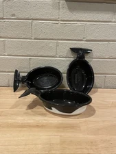 3 SeaWorld Plastic Killer Whale Shaped Shamu Bowls Dish Amusement Park