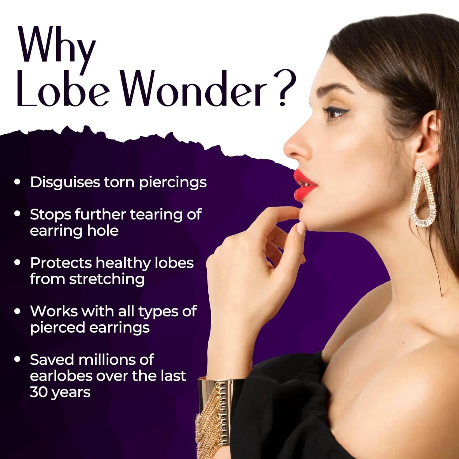 Lobe Wonder - the ORIGINAL Ear Lobe Support Patch for Pierced Ears - Eliminates  image 7