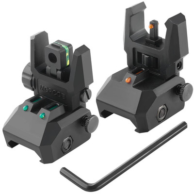 Fiber Optic Sights Flip Up Front and Rear Backup Sights with Green Red Fiber