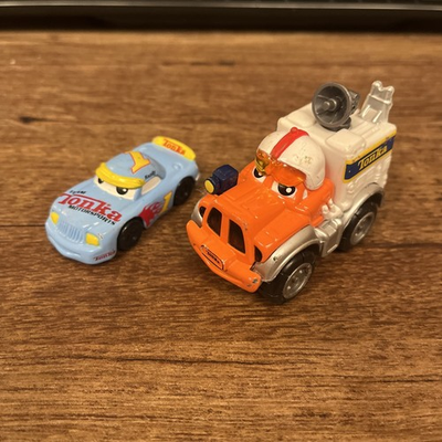 #ad 2002 Maisto Tonka Lil’ Chuck amp; Friends Diecast Satellite Truck amp; Randy Race Car $2.00