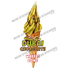Ice cream van sticker Dubai Chocolate Kadaif Straw Whippy Waffle Cone